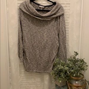 Adorable knit grey mock boat neck sweater
